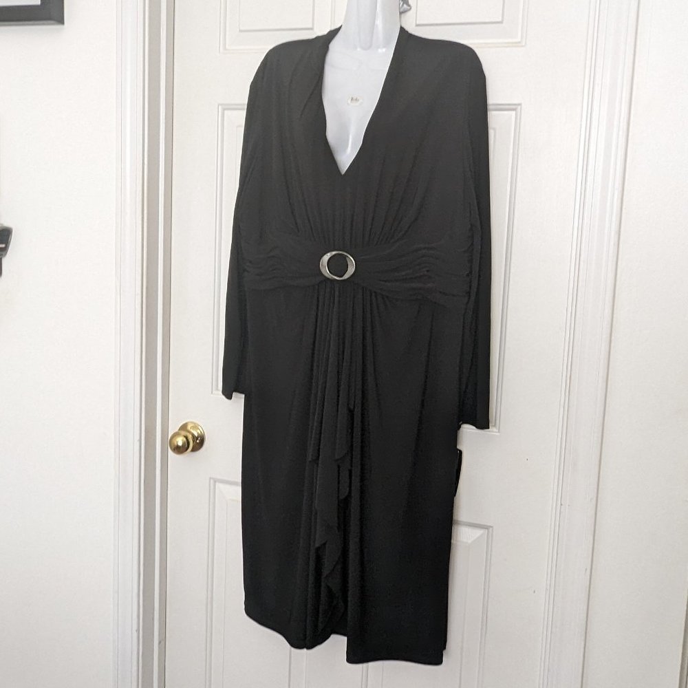 New Directions Womens Ladies Black Long Sleeve  Dress Plus Size 20W Black NWT